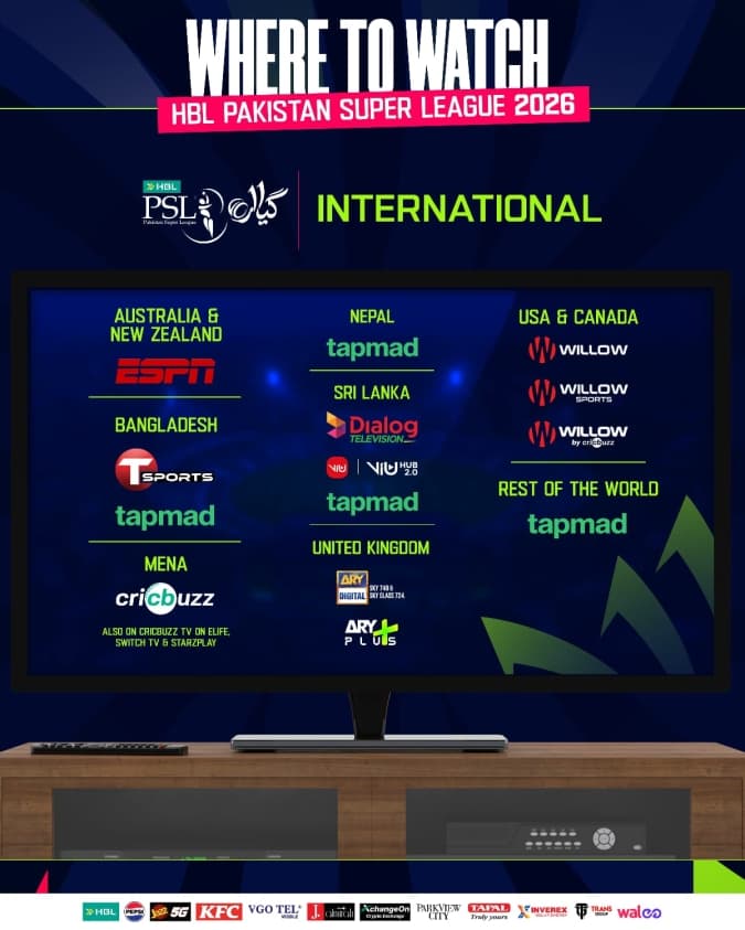 Where to watch Quetta Gladiators vs Lahore Qalandars PSL 2026 Live Broadcast
